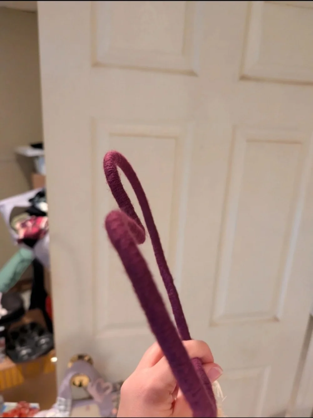 Heart-Shaped Wrapped Rope Wall Hanger in Plum